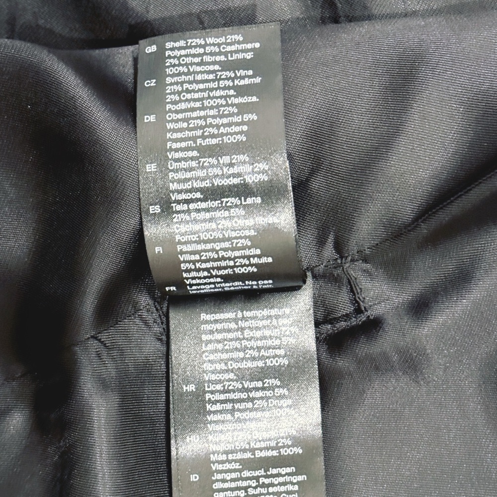 COS Black Wool & Cashmere Blend Double-Breasted Coat | Women Size US 6 - Picture 2 of 3